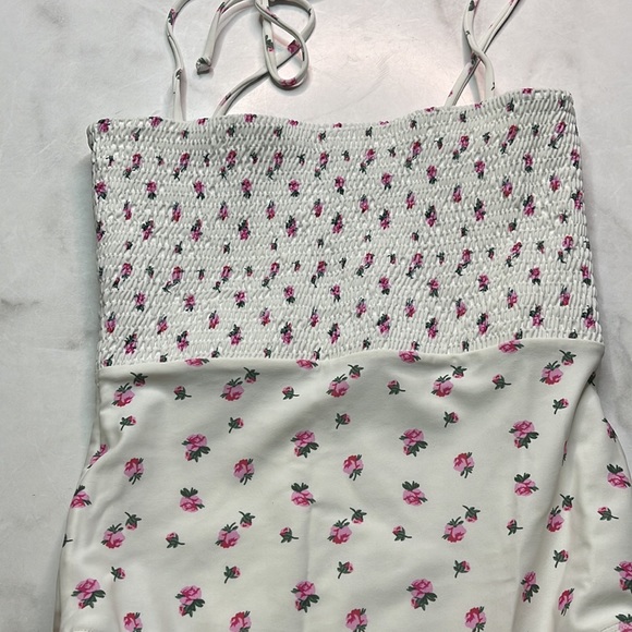 LNA Smocked One Piece Swimsuit Floral NWOT - Picture 2 of 5